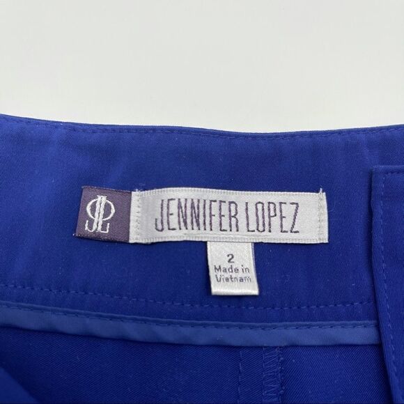 Jennifer Lopez Cobalt Blue Pleated Shorts Sz 2 - Picture 10 of 14